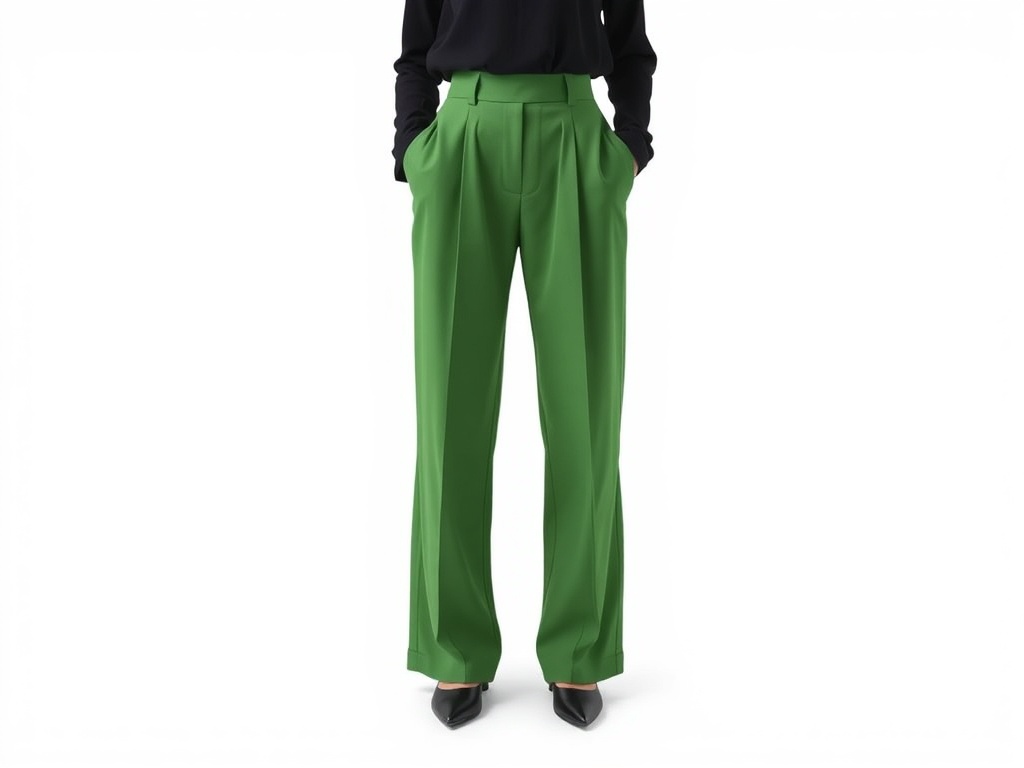 High-Waisted Pleated Trousers