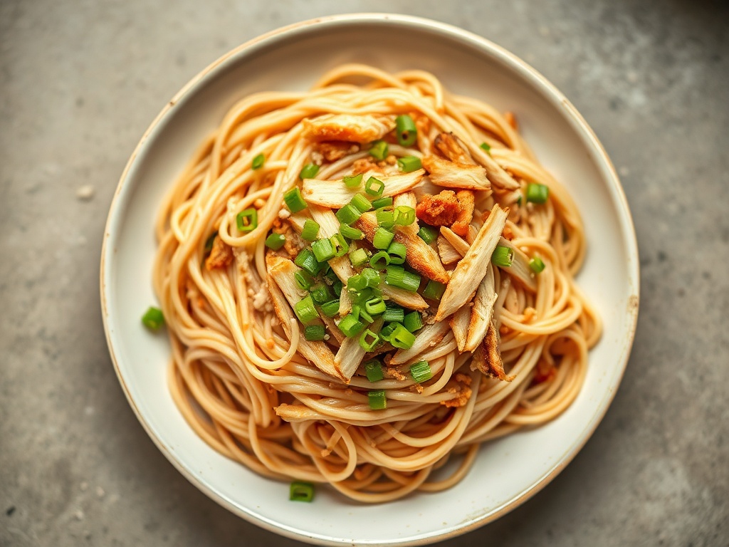 Cold Sesame Noodles with Shredded Chicken
