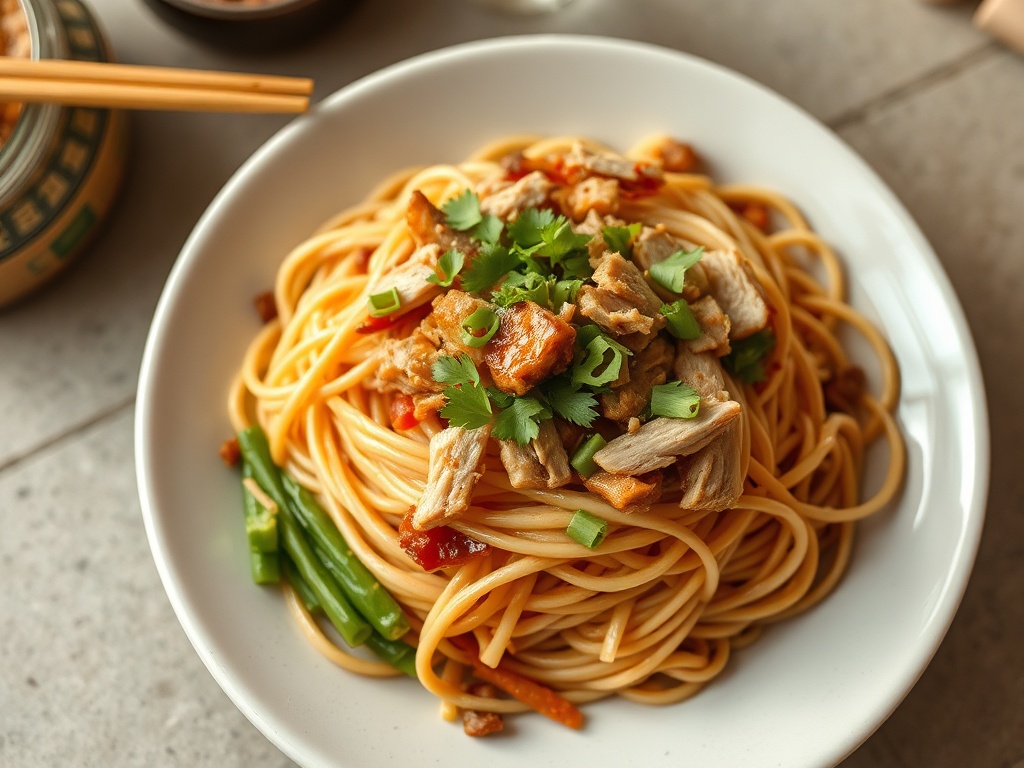 Sichuan Cold Noodle Salad with Shredded Pork